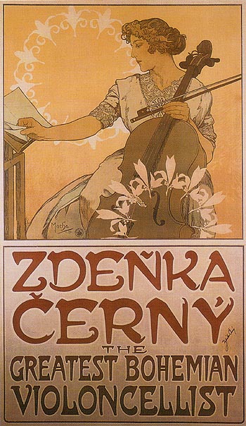 Plakat Za Solisticki Koncert Violoncelistkinje Zdenke Cerny 1913
